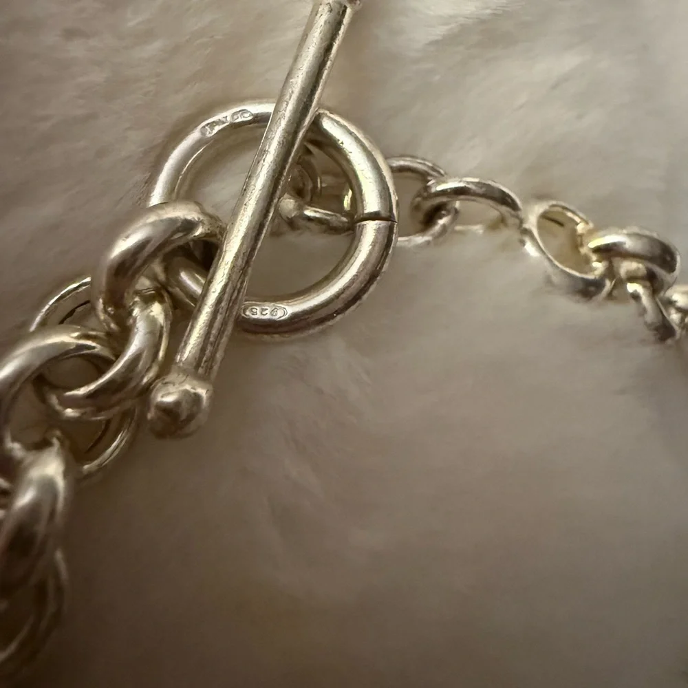 “OTC Signed” 925 Italy Marked Rolo Toggle Bracelet “ - Picture 4 of 17